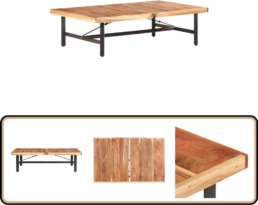 VidaXL -Salontafel-142x90x42-cm-massief-acaciahout - Foto 2