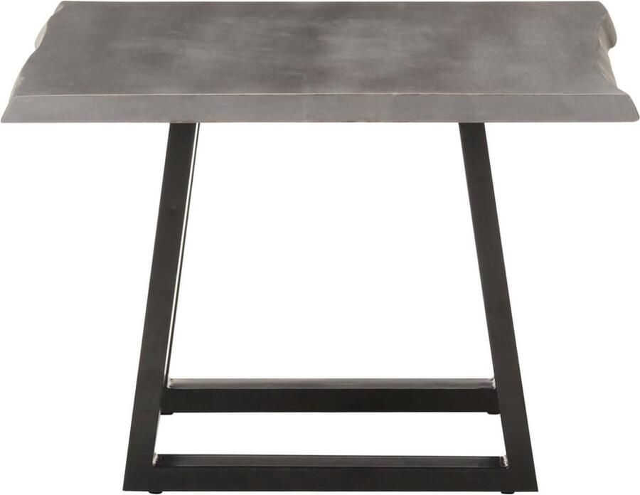 VidaXL Salontafel Massief Acaciahout 60x60x40 cm Industriele Tafel Acacia Tafel Metalen Tafelpoten Grijs Meubilair Salontafel Koffietafel Vintage Tafel Design Tafel - Foto 2