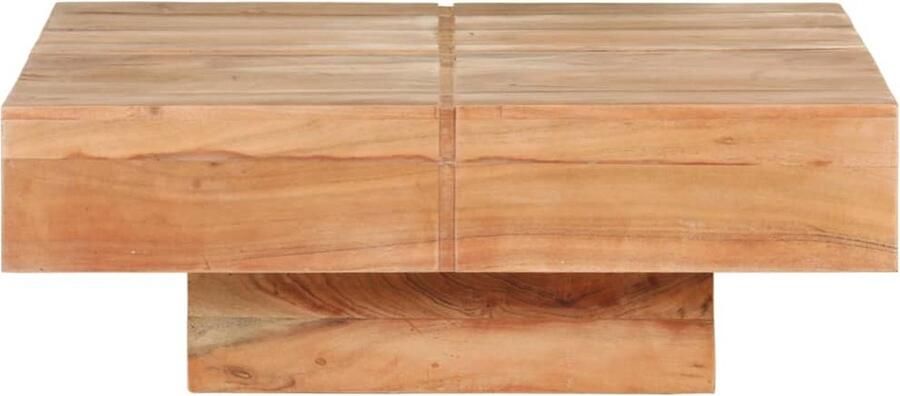VidaXL Salontafel Massief Acaciahout 80x80x28 cm Salontafel Acacia Hout Landelijke Stijl Massieve Tafel Natuurlijkafwerking Bijzettafels