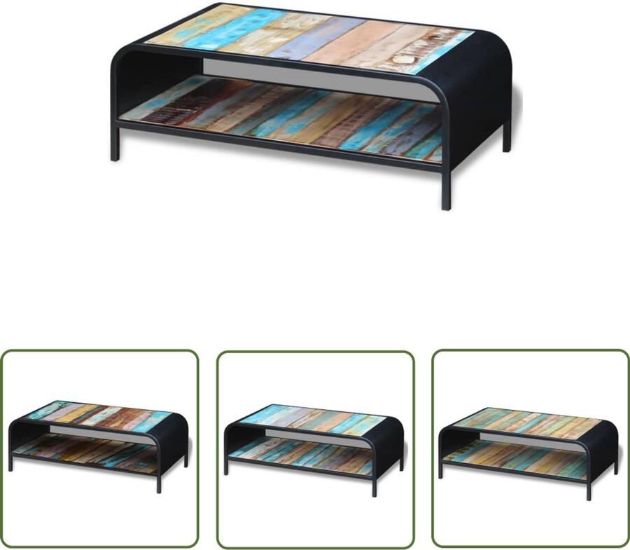 VidaXL Salontafel Massief Gerecycled Hout 100x50x35 cm Salontafel Vintage Industrieel Houten Salontafel Recycled Wood Furniture Bijzettafel Living Room Furniture