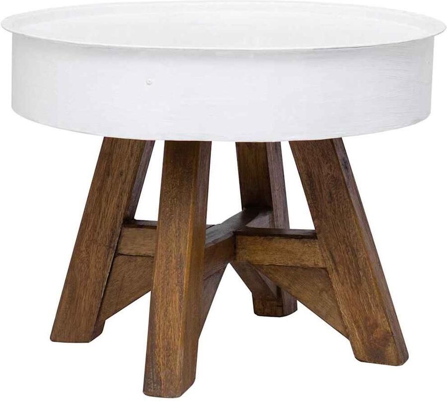 VidaXL Salontafel Massief Gerecycled Hout 60x45 cm Salontafel Industriele Meubelen Vintage Meubilair Houten Salontafel Metalen Salontafel