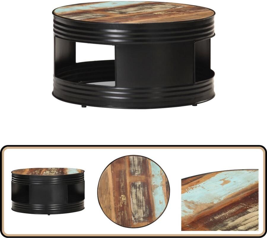 VidaXL Salontafel Massief Gerecycled Hout 68x36 cm Salontafel Koffietafel Vintage Meubilair Industriële Meubels Houtmeubelen - Foto 2