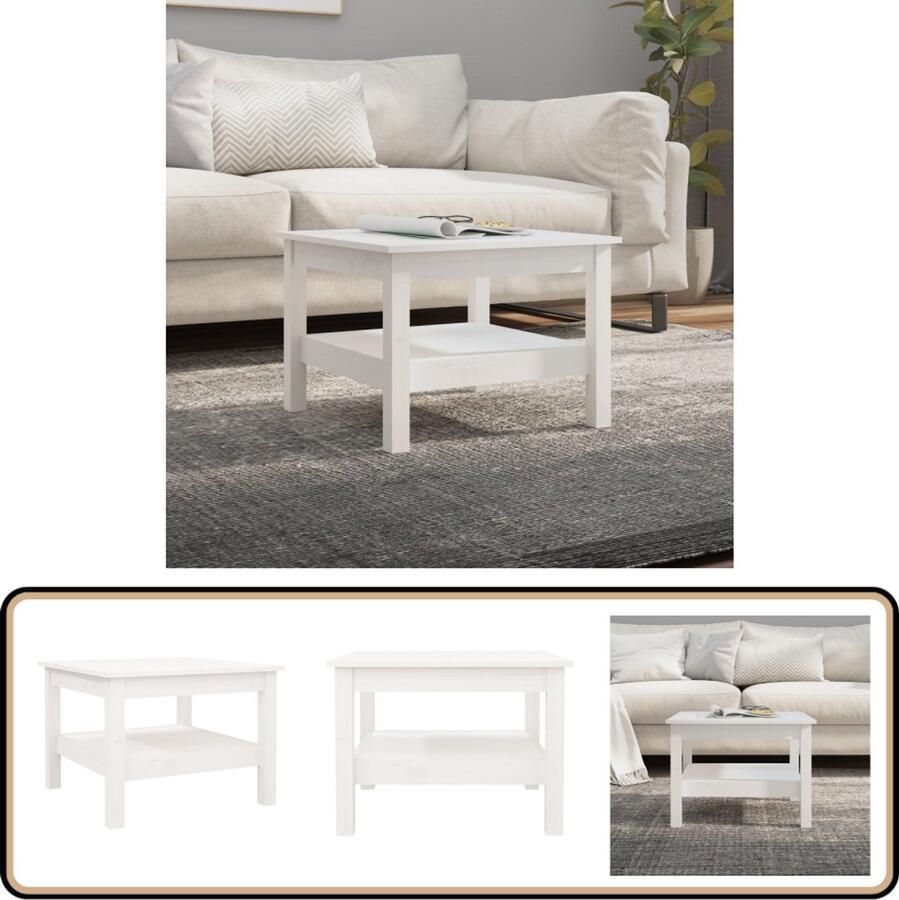 VidaXL Salontafel Massief Grenen 55x55x40 cm Wit Salontafel Houten Salontafel Grenenhouten Salontafel Witte Salontafel Bijzettafel Kleine Salontafel Tv Tafeltje Living Accessoires Interieurdecoratie