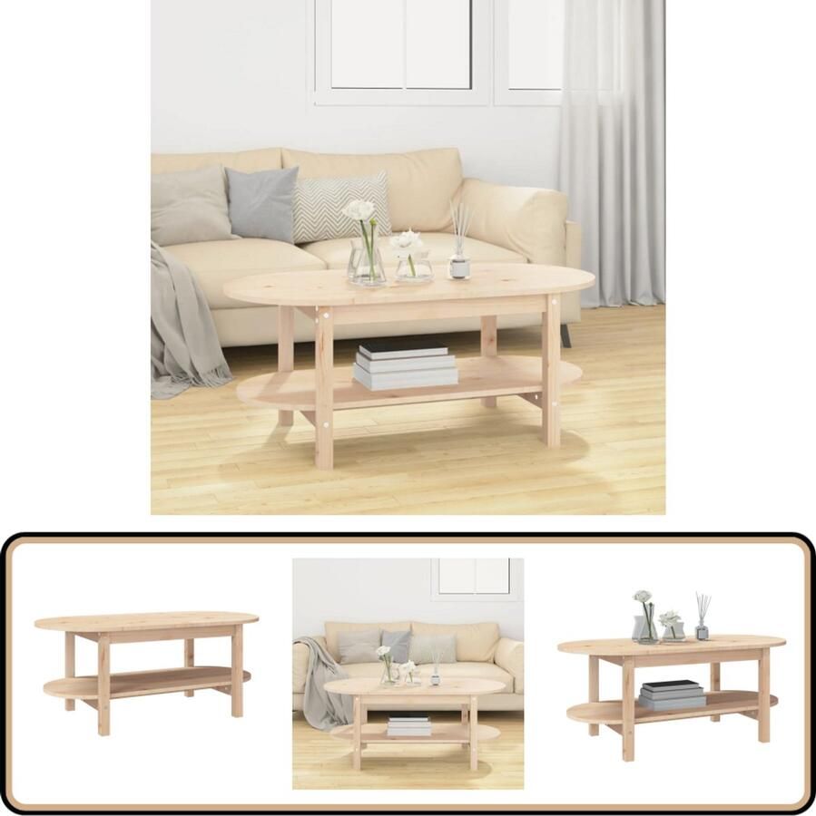 VidaXL Salontafel Massief Grenenhout 110x55x45 cm Klassieke Salontafel Houten Salontafel Grenenhouten Salontafel Bruine Salontafel Bruin Bijzettafel Kleine Salontafel Living Room Furniture Interieurdecoratie