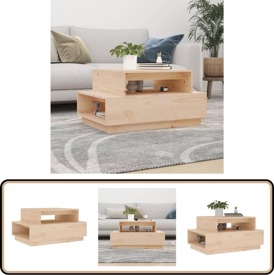 VidaXL -Salontafel-80x55x40 5-cm-massief-grenenhout