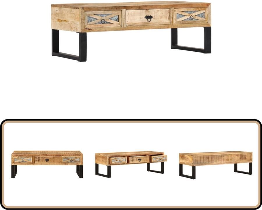 VidaXL Salontafel Massief Mangohout 110x50x38 cm Salontafel Mango Hout Koffietafel Woonkamer Meubilair Interieur Design