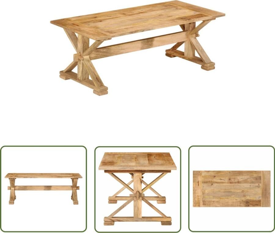 VidaXL Salontafel Massief Mangohout 110x52x40 cm Salontafel Mangohouten Salontafel Houten Salontafel Salontafeltje Bijzettafel Interieurdecoratie Livingroom Furniture Duurzame Meubels Unieke Salontafel