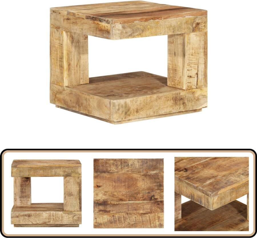 VidaXL Salontafel Massief Mangohout 45x45x40 cm Salontafel Mangohouten Salontafel Vintage Salontafel Landelijke Salontafel Bijzettafel