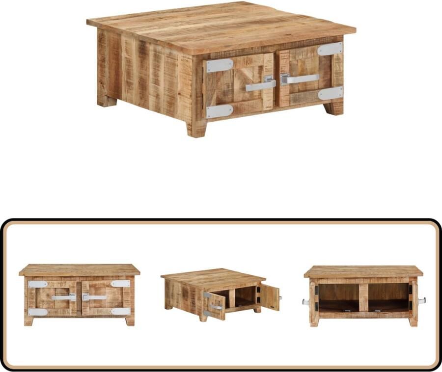 VidaXL Salontafel Massief Mangohout 67x67x30cm Salontafel Mangohouten Tafel Salontafels Koffietafel Tv Tafellaar