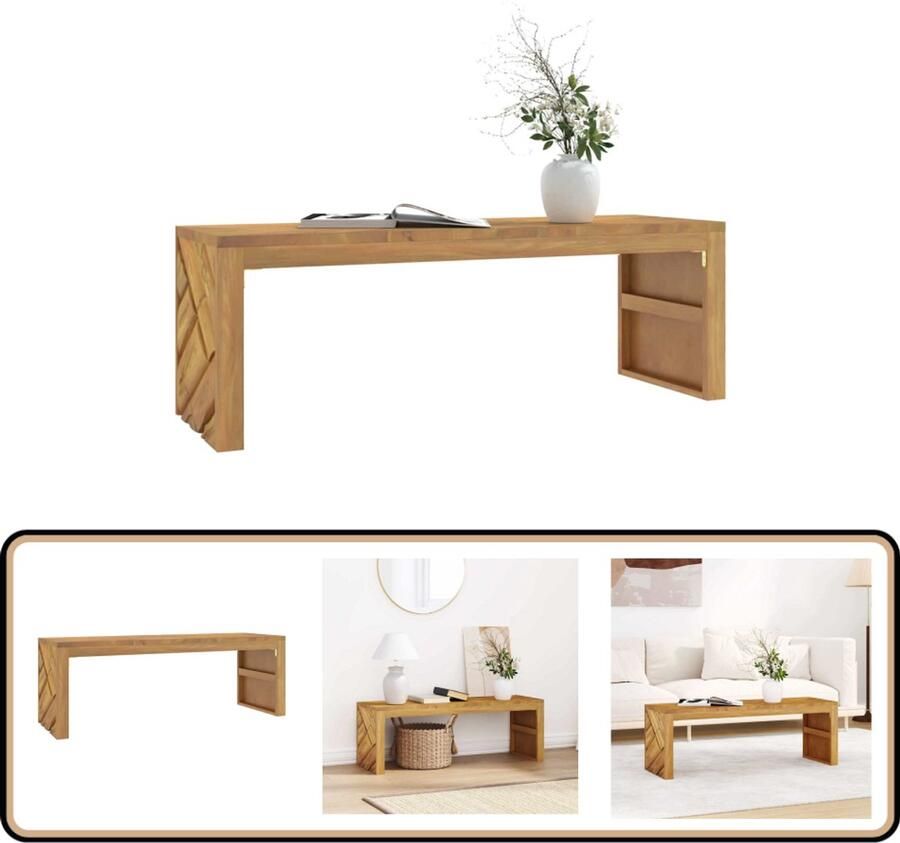 VidaXL Salontafel Massief Teakhout 110x35x38 cm Salontafel Salontafels Koffietafel Eindtafel