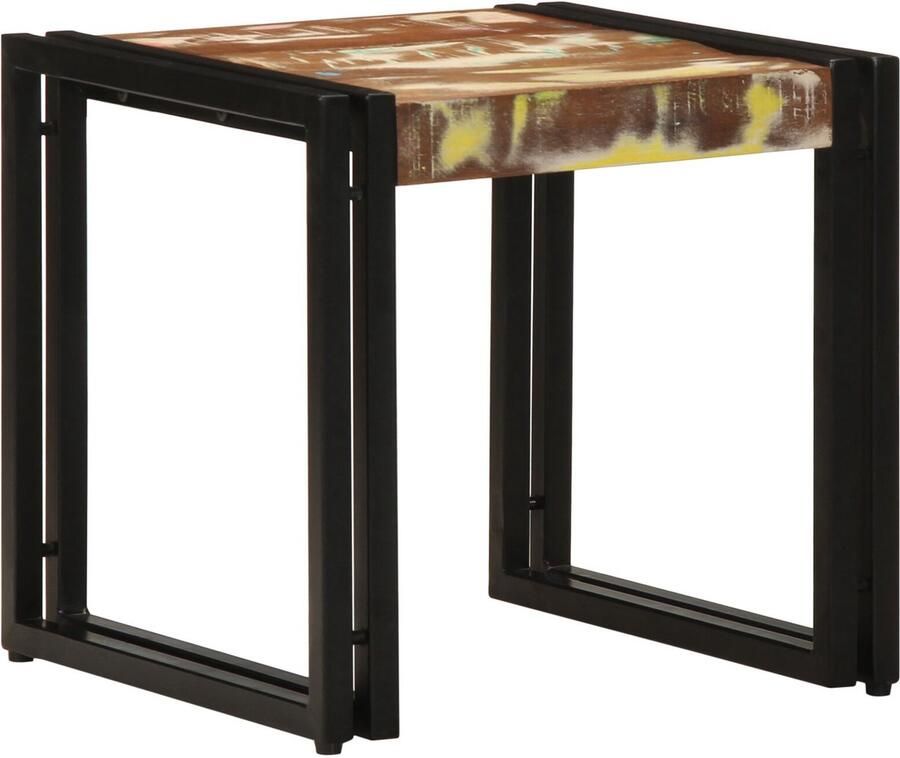 VidaXL Salontafel Multikleur 40 x 40 x 38 cm massief gerecycled hout - Foto 3