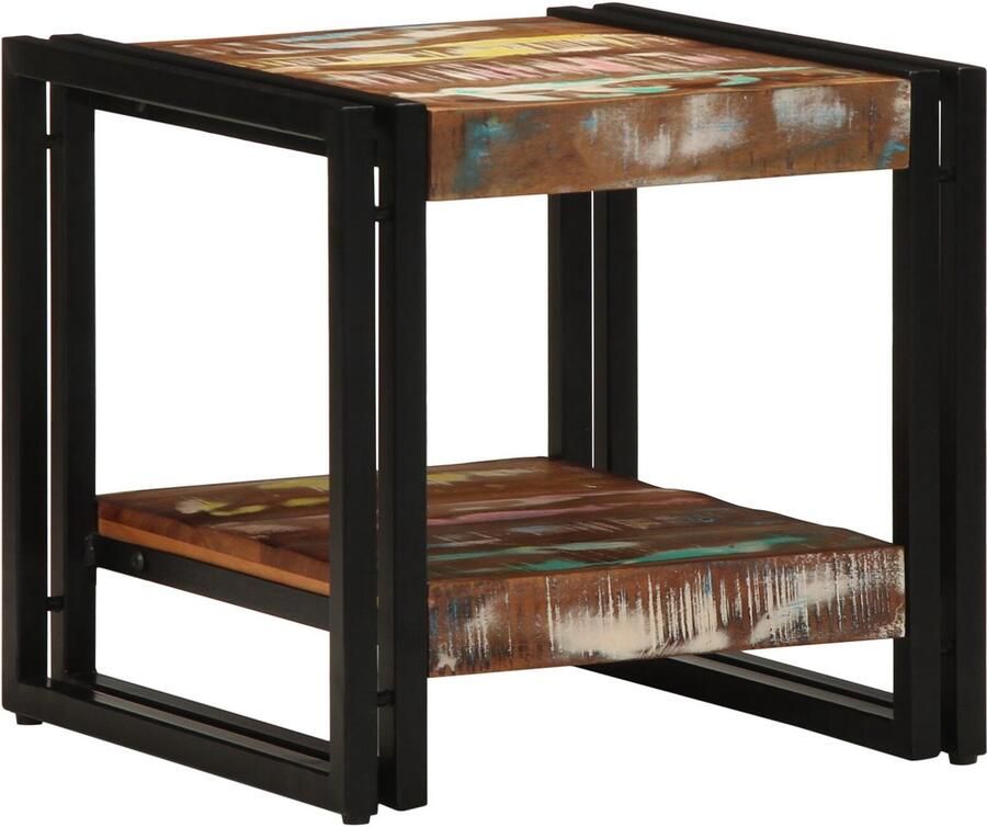 VidaXL Salontafel Multikleur 40 x 40 x 38 cm massief gerecycled hout