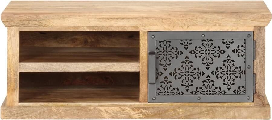 VidaXL -Salontafel-met-deur-90x50x35-cm-massief-mangohout