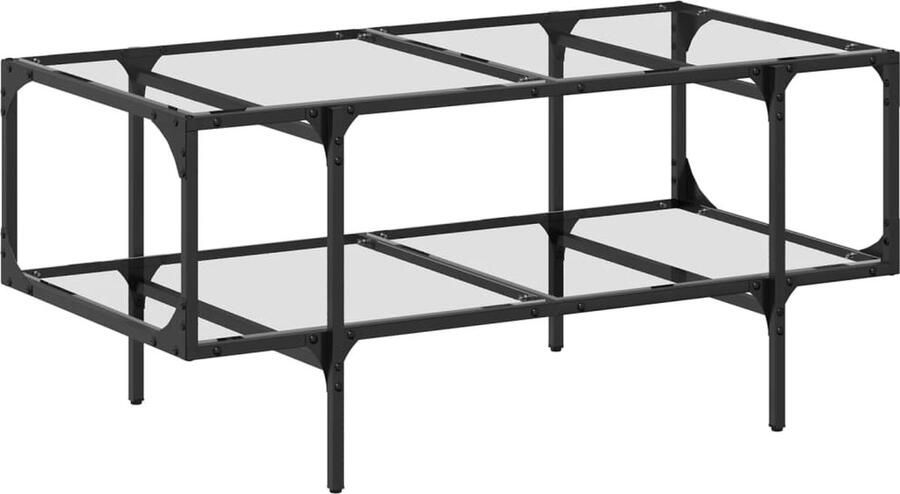 VidaXL Salontafel met glazen blad en staal Salontafel Salontafels Bijzettafel Banktafel