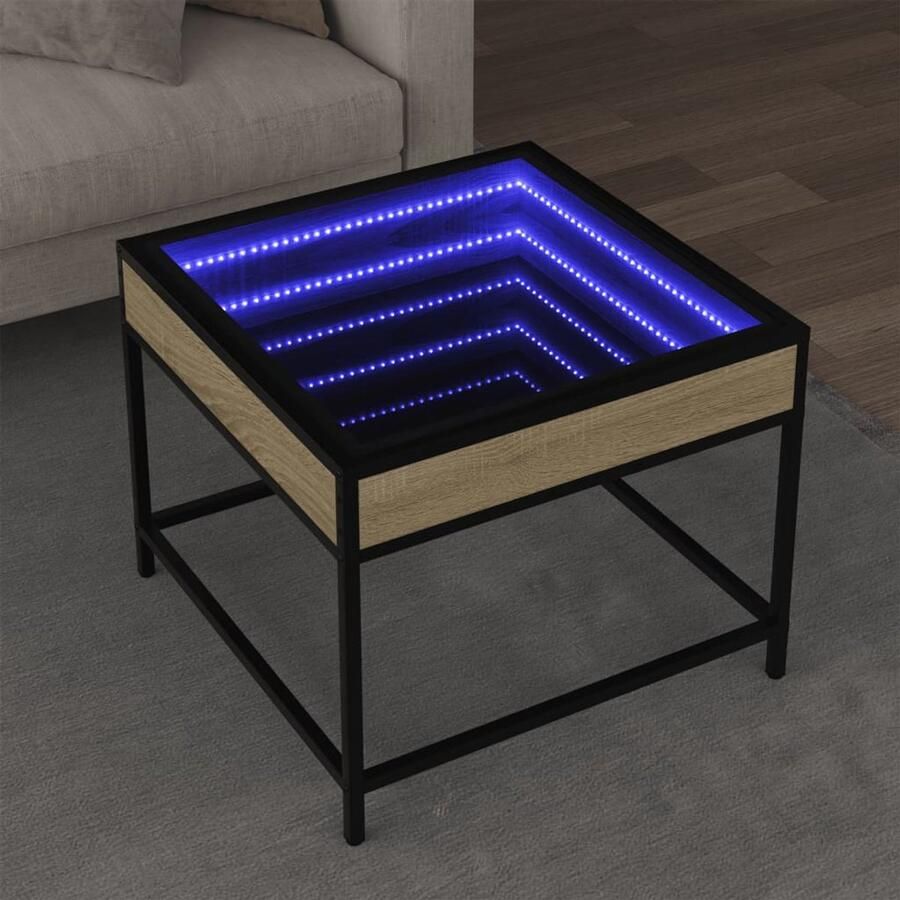 VidaXL Salontafel met Infinity LED 50x50x41 cm sonoma eikenkleurig