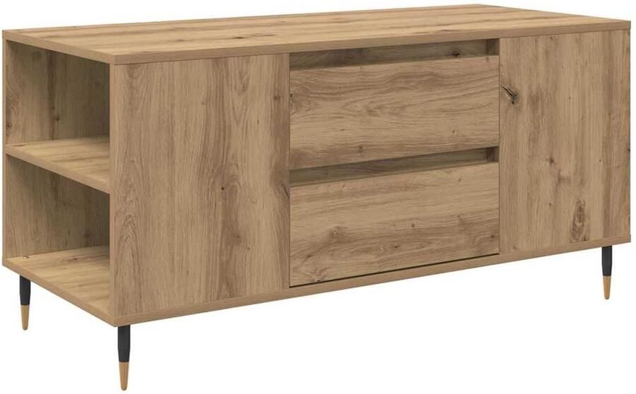 VidaXL Salontafel met lade artisanaal eikenkleurig 102 x 44.5 x 50 cm
