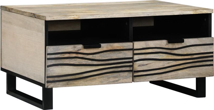 VidaXL Salontafels met lade met opslag Wit Zwart 80 x 50 x 40 cm