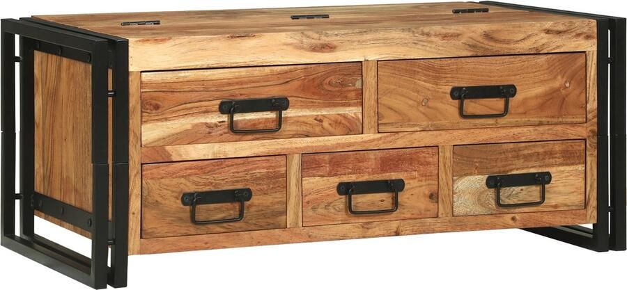 VidaXL Salontafel with Drawer Bruin 90 x 50 x 38 cm Massief acaciahout