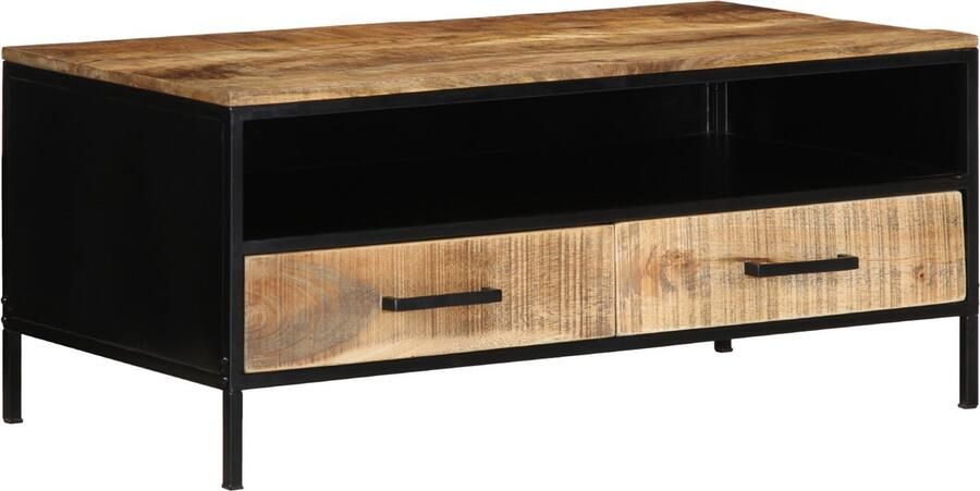 VidaXL Salontafel with Drawer Bruin 90 x 50 x 40 cm Massief mangohout