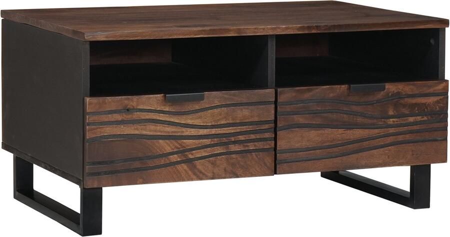 VidaXL Salontafel with Drawer Bruin en Zwart 80 x 54 x 40 cm