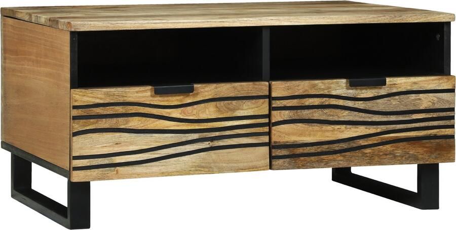 VidaXL Salontafel with Drawer Bruin en Zwart 80 x 54 x 40 cm