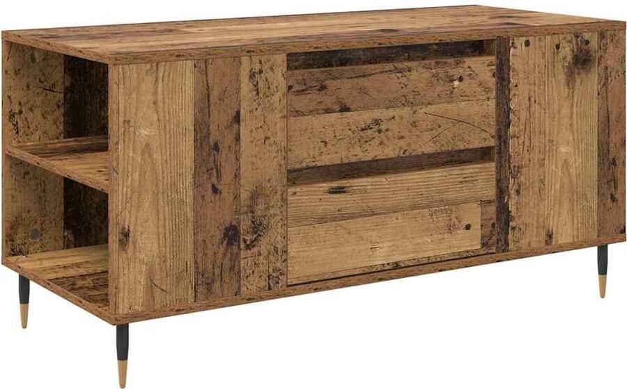 VidaXL Salontafel with Drawer Oud hout 102 x 44.5 x 50 cm Bewerkt hout