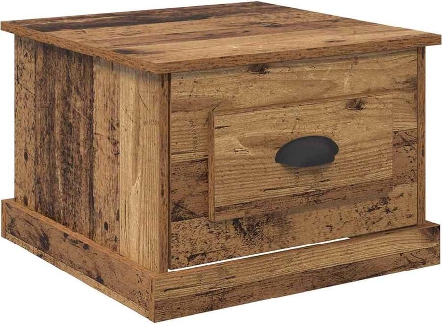 VidaXL Salontafel with Drawer Oud hout 50 x 50 x 35 cm Bewerkt hout