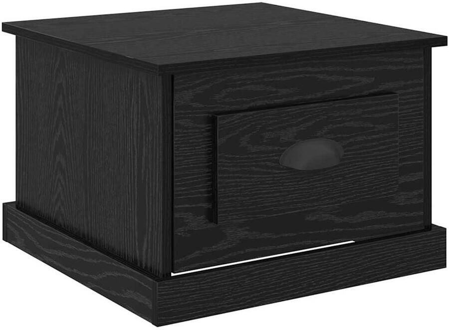 VidaXL Salontafel with Drawer Zwart eiken 50 x 50 x 35 cm Bewerkt hout