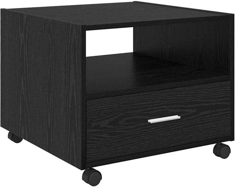 VidaXL Salontafel with Drawer Zwart eiken 55 x 55 x 45 cm Bewerkt hout