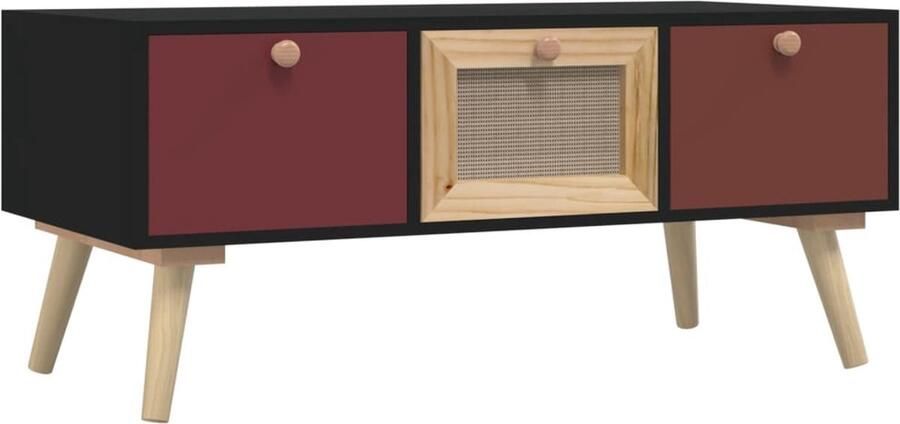 VidaXL -Salontafel-met-lades-80x40x35-5-cm-bewerkt-hout Salontafel Salontafels Bijzettafel Tafeltje