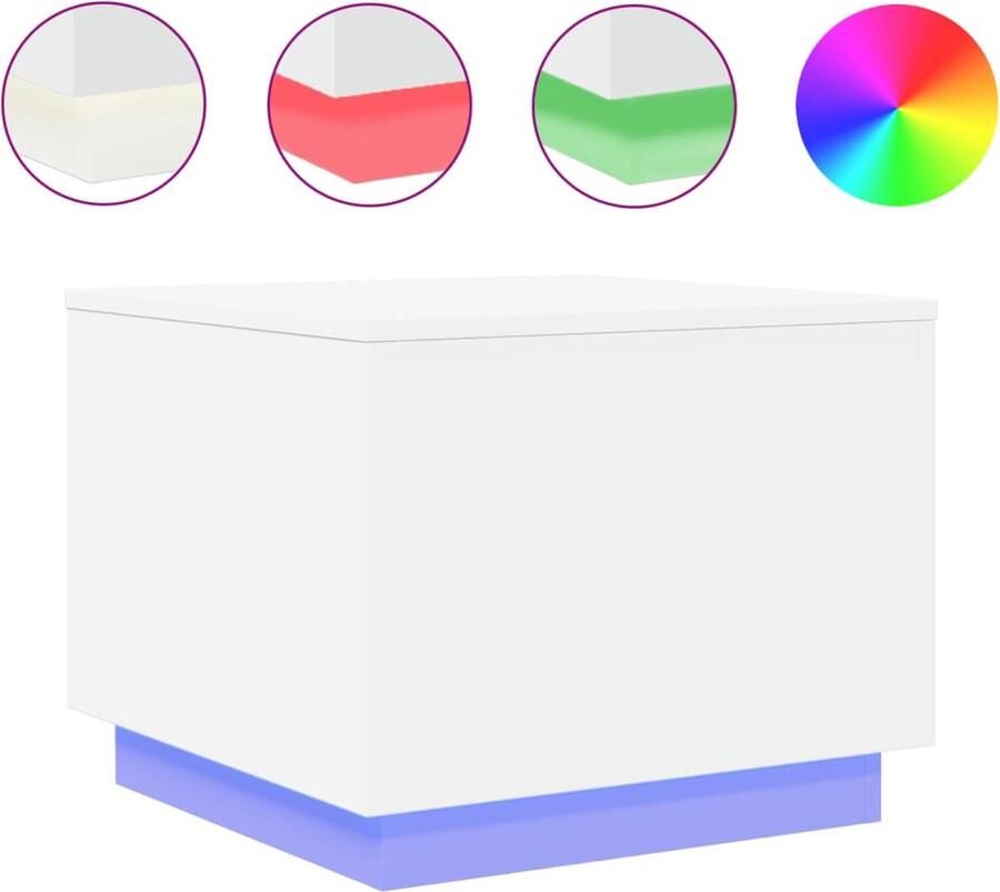 VidaXL -Salontafel-met-LED-verlichting-50x50x40-cm-wit