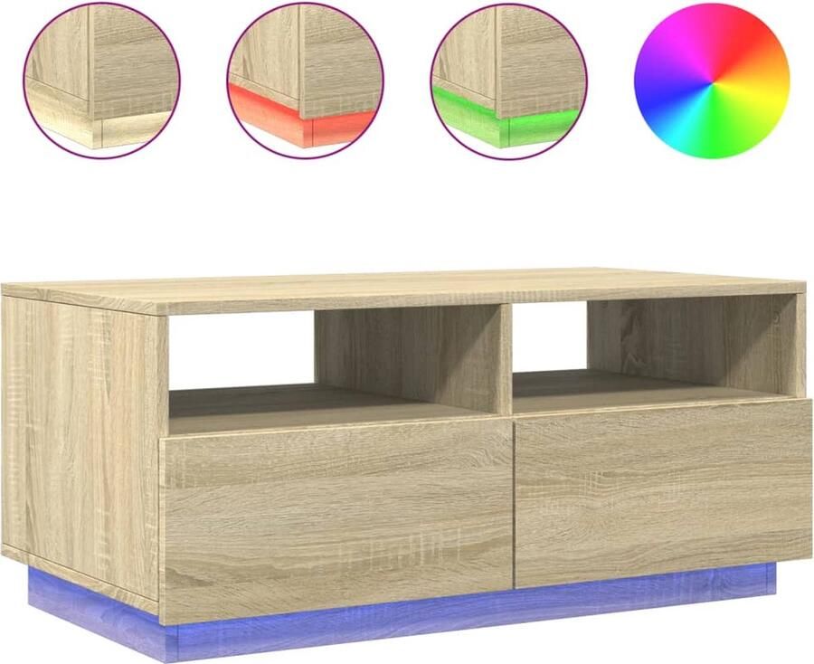 VidaXL -Salontafel-met-LED-verlichting-90x49x40-cm-sonoma-eikenkleurig