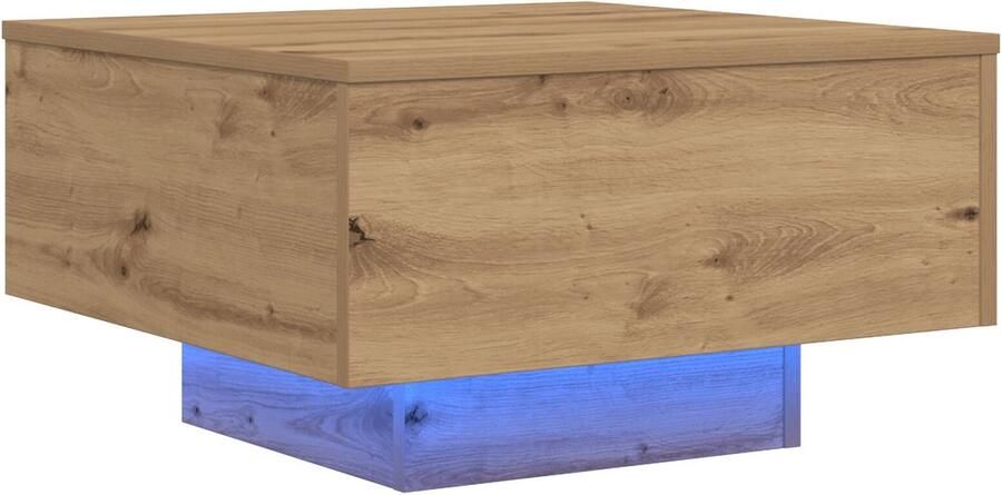 VidaXL Salontafel artisanaal eikenkleurig 55 x 55 x 31 cm Bewerkt hout - Foto 2