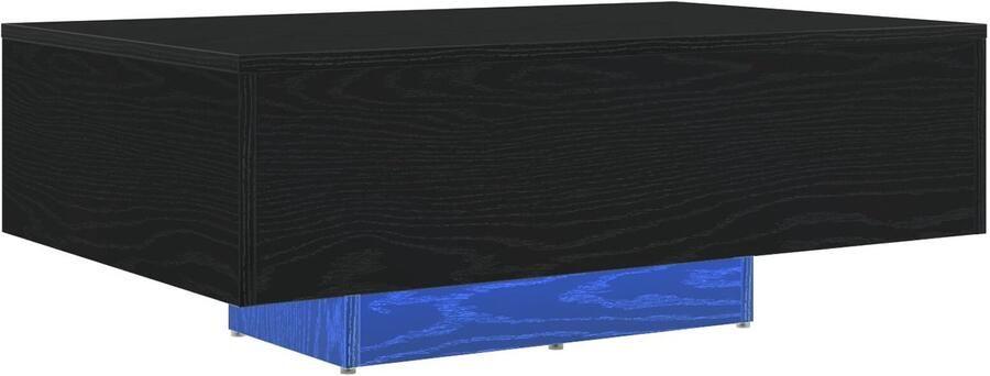 VidaXL Salontafel met LED-verlichting Zwart Eiken 85x55x31 cm