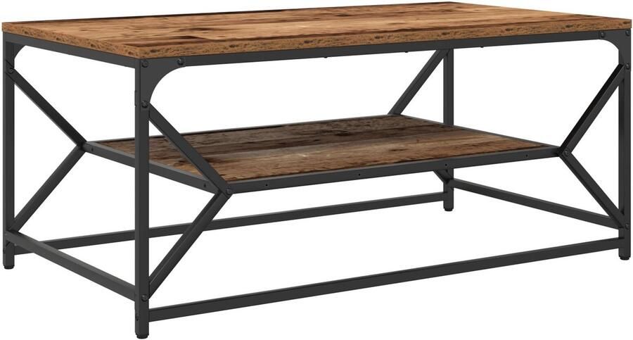 VidaXL Salontafel met Opbergplank Oud Hout 90x50x40 cm Geengineerd Hout