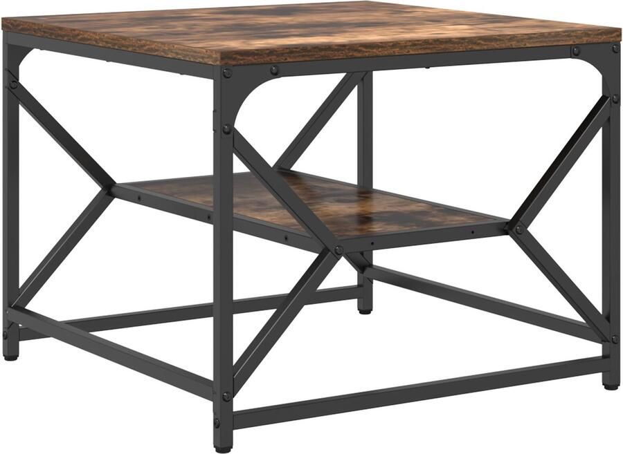 VidaXL Salontafel met Opbergrek Rookeiken 51x50x40 cm Gemaakt uit Samengesteld Hout