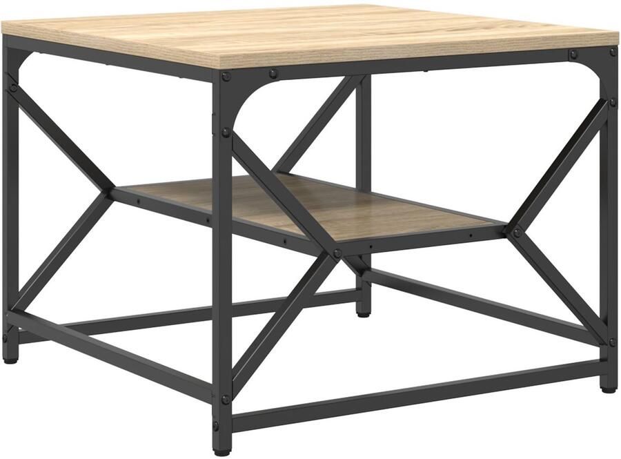 VidaXL Salontafel met plank in Sonoma eiken – 51x50x40 cm – Gemaakt van engineered wood