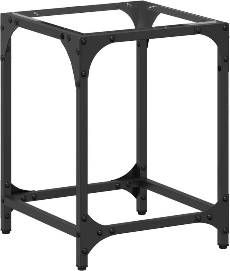 VidaXL Salontafel met transparant glazen blad 30x30x40 cm staal