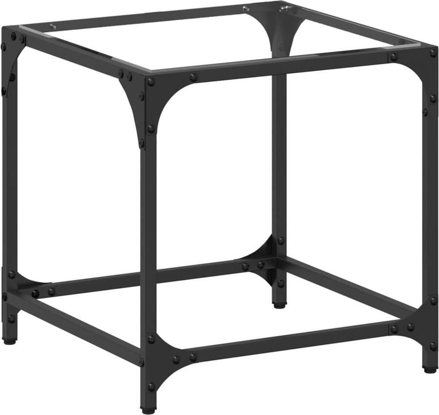 The Living Store Salontafel met transparant glazen blad 40x40x40 cm staal Salontafel Woonkamer Meubilair Houten Salontafel Ronde Salontafel Kleine Salontafel