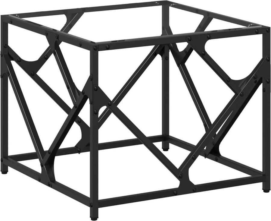 VidaXL Salontafel met transparant glazen blad 50x50x41 cm staal
