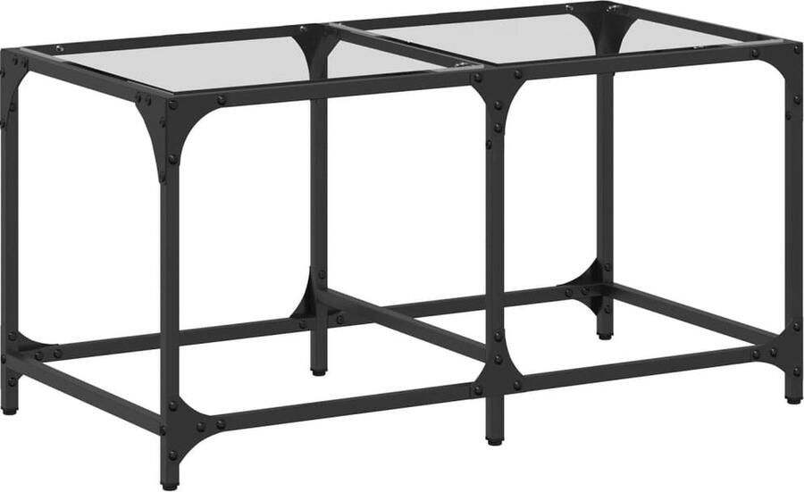 VidaXL Salontafel met transparant glazen blad 78 5x40x40 cm staal