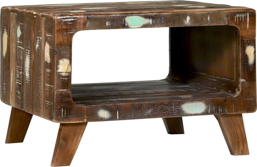 VidaXL Salontafel Multikleur 50 x 50 x 35 cm massief gerecycled hout