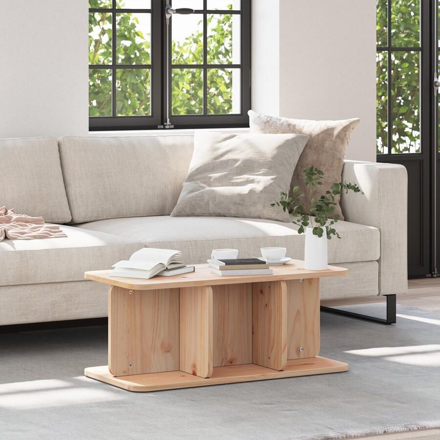 VidaXL Salontafel Natuurlijk 80 x 39.5 x 33.5 cm Massief grenenhout