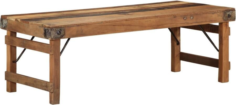 VidaXL Salontafel Natuurlijk hout Massief hout 110 x 55 x 40 cm Simpel - Foto 2