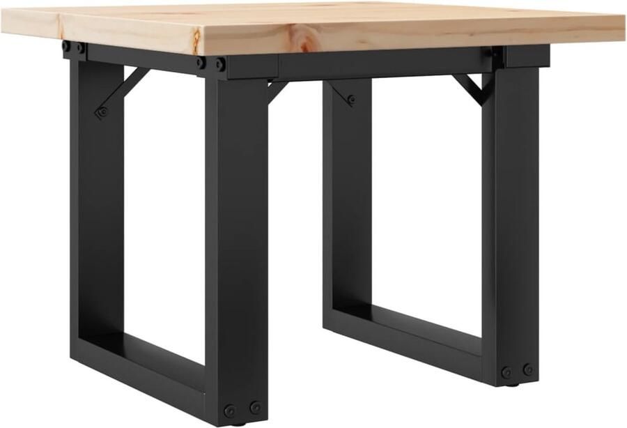 VidaXL Salontafel O-frame 50x50x35 5 cm grenenhout en gietijzer