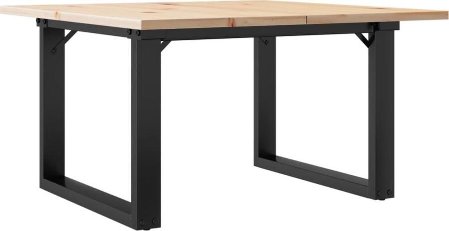 VidaXL Salontafel O-frame 70x70x40 cm massief grenenhout en gietijzer