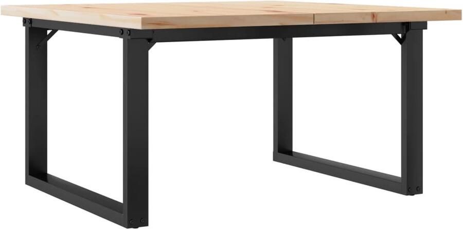 VidaXL Salontafel O-frame 90x90x45 5 cm grenenhout en gietijzer