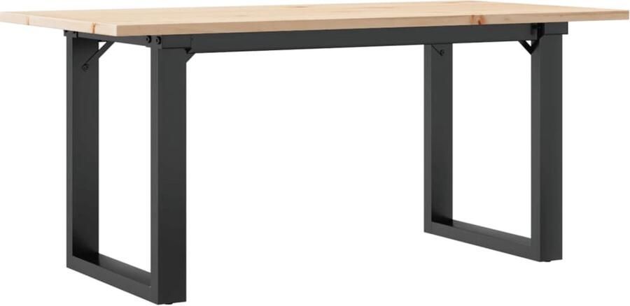 VidaXL Salontafel O-frame 90x40x45 cm massief grenenhout en gietijzer