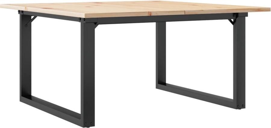 VidaXL Salontafel O-frame 90x90x45 cm massief grenenhout en gietijzer