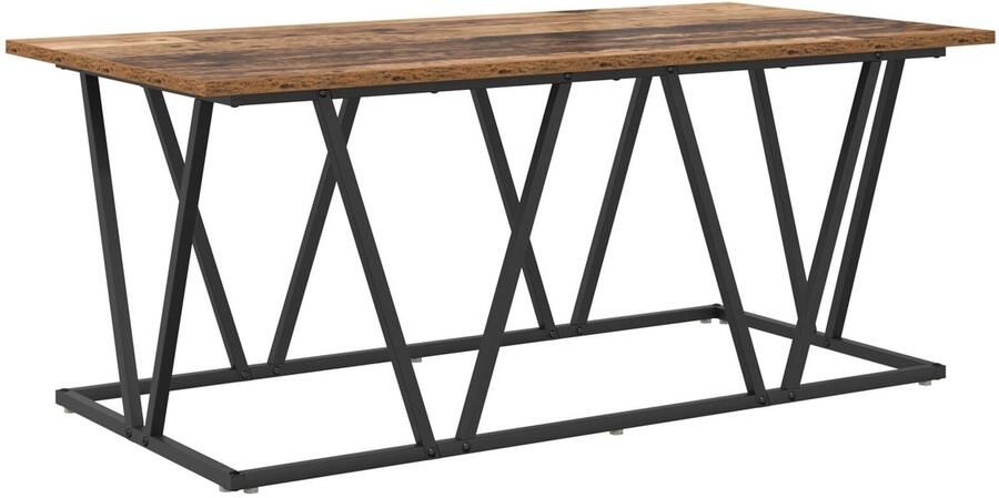 VidaXL Koffietafel in Oude Hout 100x50x40 cm Gecomposeerd Hout en Metaal - Foto 2